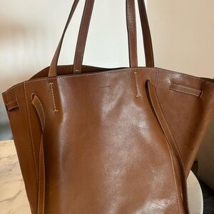 Celine came Brown cabas Leather Tote Bag
